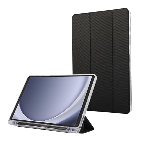 GERHGJUK Tablet PC Hüllen Abdeckung Smart Case Kompatibel mit Samsung Galaxy Tab A9+ Plus 11 Zoll, Schlankes Case mit Stifthalter, Dreifach Faltbare Stand-Schutzhülle, Auto Wake/Sleep(Black) von GERHGJUK