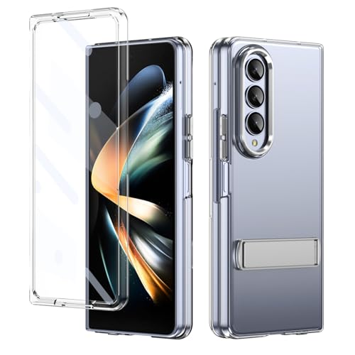 Handy-Geldbörsenhülle Compatible with Samsung Galaxy Z Fold 4 Case with Screen Protector,Stand Modes Kickstand for Z Fold 4 Cover, Military Grade Shockproof Light Weight Protective Case, Crystal Clear von GERHGJUK