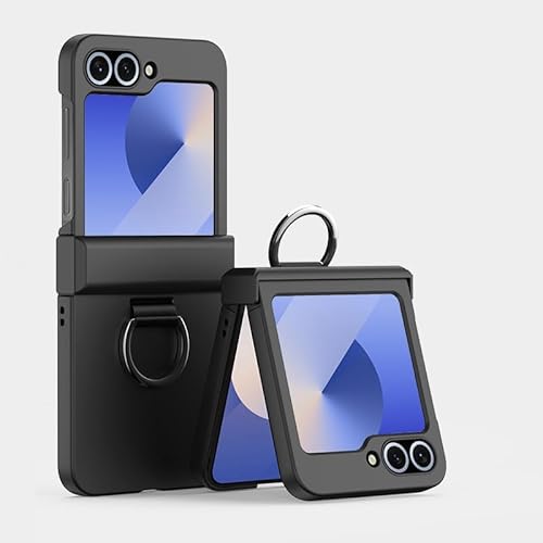 Handy-Geldbörsenhülle Harte PC-Telefonhülle mit Ringhalterung und Scharnierschutz, kompatibel mit Samsung Galaxy Z Flip 5, ultradünne, faltbare Slim-Fit-Design-Hülle, stoßfeste Anti-Fall-Schutzhülle(B Handy-Geldbörsenhülle Harte PC-Telefonhülle mit Ringhalterung und Scharnierschutz, kompatibel mit Samsung Galaxy Z Flip 5, ultradünne, faltbare Slim-Fit-Design-Hülle, stoßfeste Anti-Fall-Schutzhülle(B von GERHGJUK