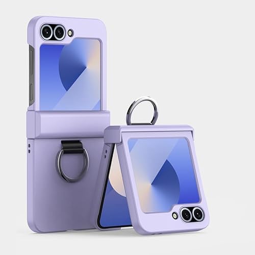 Handy-Geldbörsenhülle Harte PC-Telefonhülle mit Ringhalterung und Scharnierschutz, kompatibel mit Samsung Galaxy Z Flip 6, ultradünne, faltbare Slim-Fit-Design-Hülle, stoßfeste Anti-Fall-Schutzhülle(P Handy-Geldbörsenhülle Harte PC-Telefonhülle mit Ringhalterung und Scharnierschutz, kompatibel mit Samsung Galaxy Z Flip 6, ultradünne, faltbare Slim-Fit-Design-Hülle, stoßfeste Anti-Fall-Schutzhülle(P von GERHGJUK