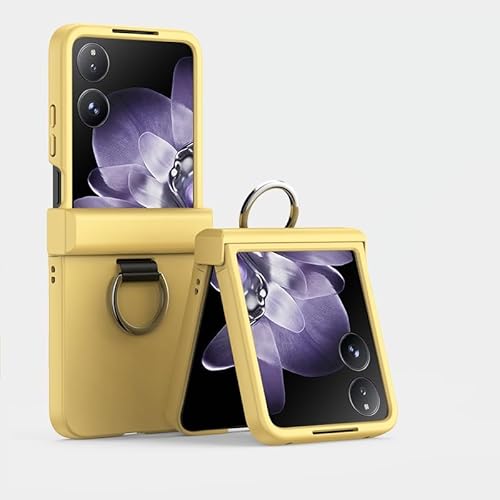 Handy-Geldbörsenhülle Harte PC-Telefonhülle mit Ringhalterung und Scharnierschutz, kompatibel mit Xiaomi Mix Flip, ultradünne, faltbare Slim-Fit-Design-Hülle, stoßfeste Anti-Fall-Schutzhülle(Yellow) Handy-Geldbörsenhülle Harte PC-Telefonhülle mit Ringhalterung und Scharnierschutz, kompatibel mit Xiaomi Mix Flip, ultradünne, faltbare Slim-Fit-Design-Hülle, stoßfeste Anti-Fall-Schutzhülle(Yellow) von GERHGJUK