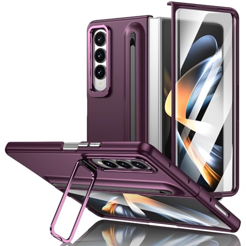 Handy-Geldbörsenhülle Kameraständer kompatibel mit Samsung Galaxy Z Fold 4-Hülle mit integriertem neuen kompakten S-Pen-Steckplatz, Hülle mit Displayschutzfolie, Schutzhülle der Folding-Serie mit norm Handy-Geldbörsenhülle Kameraständer kompatibel mit Samsung Galaxy Z Fold 4-Hülle mit integriertem neuen kompakten S-Pen-Steckplatz, Hülle mit Displayschutzfolie, Schutzhülle der Folding-Serie mit norm von GERHGJUK