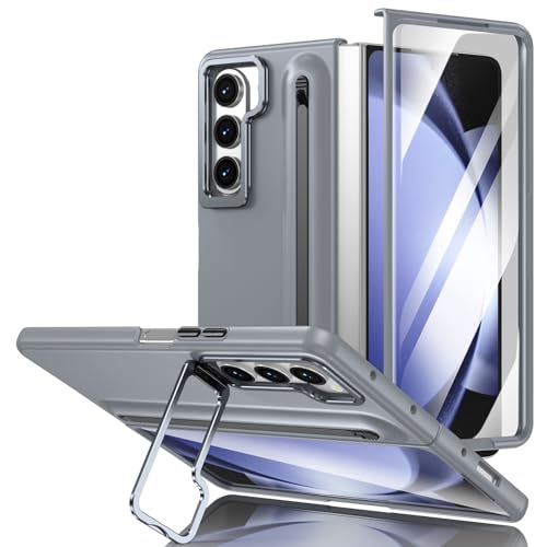 Handy-Geldbörsenhülle Kameraständer kompatibel mit Samsung Galaxy Z Fold 5-Hülle mit integriertem neuen kompakten S-Pen-Steckplatz, Hülle mit Displayschutzfolie, Schutzhülle der Folding-Serie mit norm Handy-Geldbörsenhülle Kameraständer kompatibel mit Samsung Galaxy Z Fold 5-Hülle mit integriertem neuen kompakten S-Pen-Steckplatz, Hülle mit Displayschutzfolie, Schutzhülle der Folding-Serie mit norm von GERHGJUK
