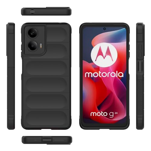 Handy-Geldbörsenhülle Kompatibel mit Motorola Moto G24 4G (ausländische Version). Handyhülle aus Silikon. Schlanke Hülle. Rundumschutz. Stoßfest. Kratzfest. Weiche Innenhülle aus beflockter Faser. Kom von GERHGJUK