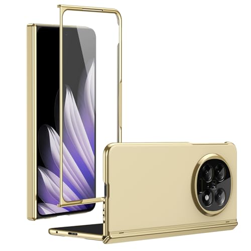 Handy-Geldbörsenhülle Kompatibel mit OPPO Find N5 2025 Plating Case mit Displayschutzfolie, Scharniergehäuse, Fallschutz, kratzfest und stoßdämpfend – schlankes Design, mattierte Klapphülle(Golden) Handy-Geldbörsenhülle Kompatibel mit OPPO Find N5 2025 Plating Case mit Displayschutzfolie, Scharniergehäuse, Fallschutz, kratzfest und stoßdämpfend – schlankes Design, mattierte Klapphülle(Golden) von GERHGJUK