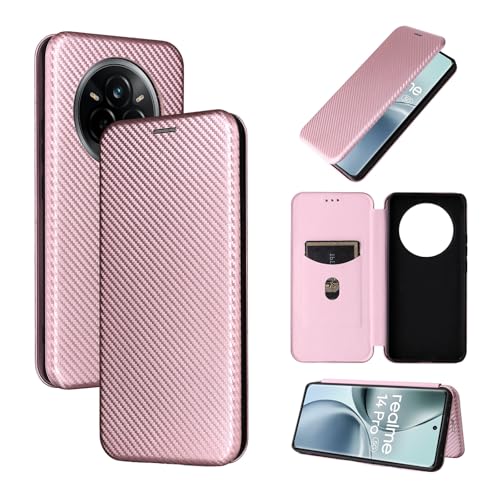Handy-Geldbörsenhülle Kompatibel mit OPPO Realme 14 Pro 5G-Hülle, schlanke Kohlefaser-Texturen + PC-Hybrid-Hülle, vollständiger Schutz, stoßfeste Klapphülle, kompatibel mit OPPO Realme 14 Pro 5G(Pink) Handy-Geldbörsenhülle Kompatibel mit OPPO Realme 14 Pro 5G-Hülle, schlanke Kohlefaser-Texturen + PC-Hybrid-Hülle, vollständiger Schutz, stoßfeste Klapphülle, kompatibel mit OPPO Realme 14 Pro 5G(Pink) von GERHGJUK
