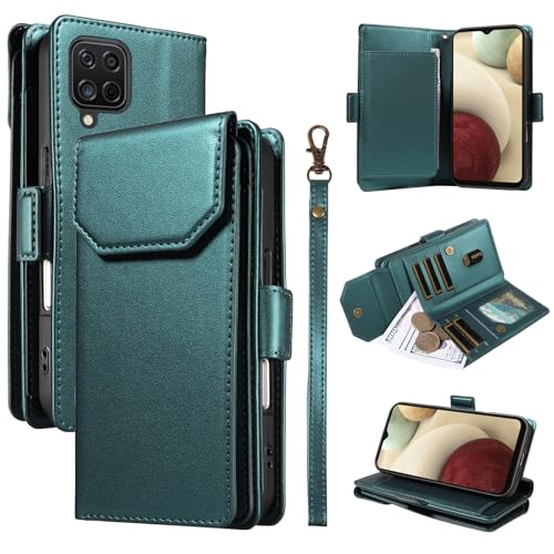 Handy-Geldbörsenhülle Kompatibel mit Samsung Galaxy A12 Brieftaschen-Hülle mit Kartenhalter for Damen und Herren, modische PU-Lederhülle, seitliche Schnalle, Handschlaufe, Brieftaschen-Handyhülle, pas Handy-Geldbörsenhülle Kompatibel mit Samsung Galaxy A12 Brieftaschen-Hülle mit Kartenhalter for Damen und Herren, modische PU-Lederhülle, seitliche Schnalle, Handschlaufe, Brieftaschen-Handyhülle, pas von GERHGJUK