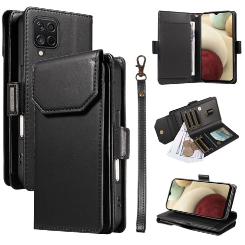 Handy-Geldbörsenhülle Kompatibel mit Samsung Galaxy A12 Brieftaschen-Hülle mit Kartenhalter for Damen und Herren, modische PU-Lederhülle, seitliche Schnalle, Handschlaufe, Brieftaschen-Handyhülle, pas Handy-Geldbörsenhülle Kompatibel mit Samsung Galaxy A12 Brieftaschen-Hülle mit Kartenhalter for Damen und Herren, modische PU-Lederhülle, seitliche Schnalle, Handschlaufe, Brieftaschen-Handyhülle, pas von GERHGJUK