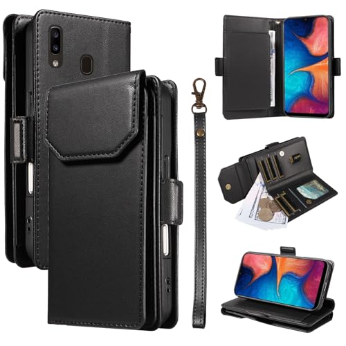 Handy-Geldbörsenhülle Kompatibel mit Samsung Galaxy A20/A30, Brieftaschen-Hülle mit Kartenhalter for Damen und Herren, modische PU-Lederhülle, seitliche Schnalle, Handschlaufe, Brieftaschen-Handyhülle Handy-Geldbörsenhülle Kompatibel mit Samsung Galaxy A20/A30, Brieftaschen-Hülle mit Kartenhalter for Damen und Herren, modische PU-Lederhülle, seitliche Schnalle, Handschlaufe, Brieftaschen-Handyhülle von GERHGJUK