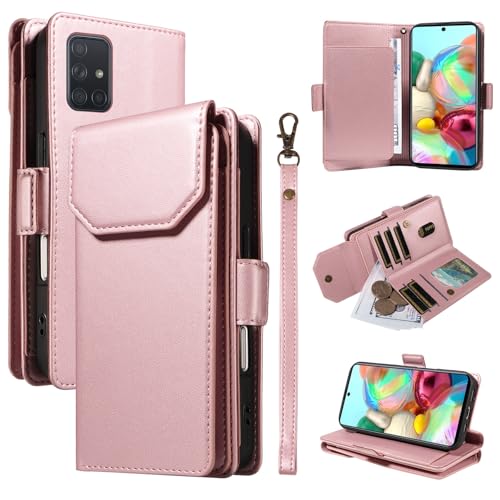 Handy-Geldbörsenhülle Kompatibel mit Samsung Galaxy A51 4G, Brieftaschen-Schutzhülle mit Kartenhalter for Damen und Herren, modische PU-Lederhülle mit seitlicher Schnalle, Handschlaufe, Brieftaschen-H Handy-Geldbörsenhülle Kompatibel mit Samsung Galaxy A51 4G, Brieftaschen-Schutzhülle mit Kartenhalter for Damen und Herren, modische PU-Lederhülle mit seitlicher Schnalle, Handschlaufe, Brieftaschen-H von GERHGJUK