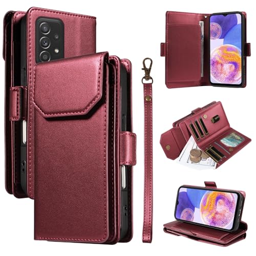 Handy-Geldbörsenhülle Kompatibel mit Samsung Galaxy A52S 5G, Brieftaschen-Hülle mit Kartenhalter for Damen und Herren, modische PU-Lederhülle, seitliche Schnalle, Handschlaufe, Brieftaschen-Handyhülle Handy-Geldbörsenhülle Kompatibel mit Samsung Galaxy A52S 5G, Brieftaschen-Hülle mit Kartenhalter for Damen und Herren, modische PU-Lederhülle, seitliche Schnalle, Handschlaufe, Brieftaschen-Handyhülle von GERHGJUK