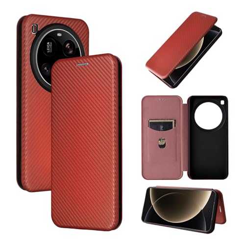 Handy-Geldbörsenhülle Kompatibel mit Xiaomi 15 Ultra 5G-Hülle, schlanke Kohlefaser-Texturen + PC-Hybrid-Hülle, vollständiger Schutz, stoßfeste Klapphülle, kompatibel mit Xiaomi 15 Ultra 5G(Brown) Handy-Geldbörsenhülle Kompatibel mit Xiaomi 15 Ultra 5G-Hülle, schlanke Kohlefaser-Texturen + PC-Hybrid-Hülle, vollständiger Schutz, stoßfeste Klapphülle, kompatibel mit Xiaomi 15 Ultra 5G(Brown) von GERHGJUK