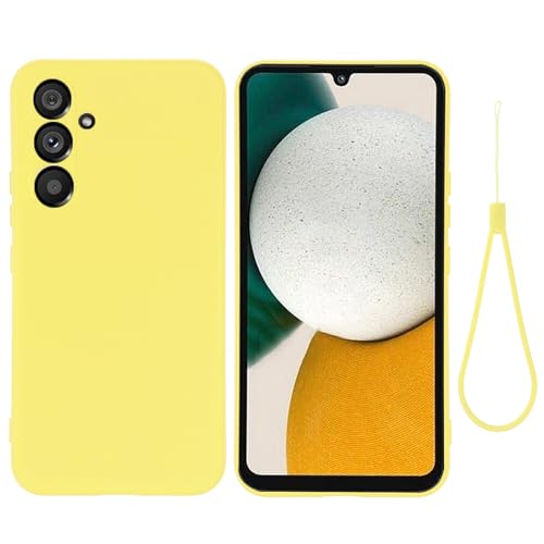 Handyhüllen-Pakete Kompatibel mit Galaxy A34 5G Handyhülle, kratzfest, dünn, flüssiges Silikon, weiches TPU-Gummi, vollständiger Kameraschutz, Bumper, reine Farbe, einfache Abdeckung mit Armband(Yello Handyhüllen-Pakete Kompatibel mit Galaxy A34 5G Handyhülle, kratzfest, dünn, flüssiges Silikon, weiches TPU-Gummi, vollständiger Kameraschutz, Bumper, reine Farbe, einfache Abdeckung mit Armband(Yello von GERHGJUK