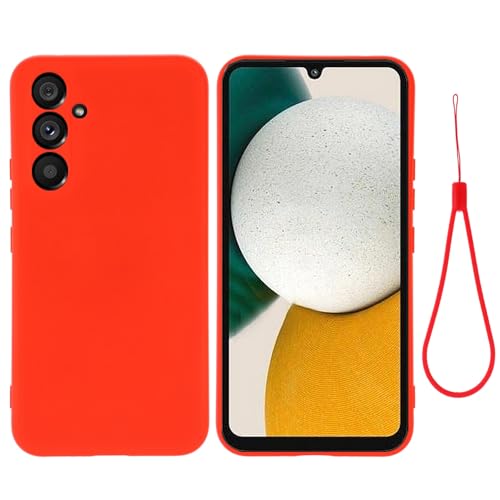 Handyhüllen-Pakete Kompatibel mit Galaxy A34 5G Handyhülle, kratzfest, dünn, flüssiges Silikon, weiches TPU-Gummi, vollständiger Kameraschutz, Bumper, reine Farbe, einfache Abdeckung mit Armband(Red) Handyhüllen-Pakete Kompatibel mit Galaxy A34 5G Handyhülle, kratzfest, dünn, flüssiges Silikon, weiches TPU-Gummi, vollständiger Kameraschutz, Bumper, reine Farbe, einfache Abdeckung mit Armband(Red) von GERHGJUK