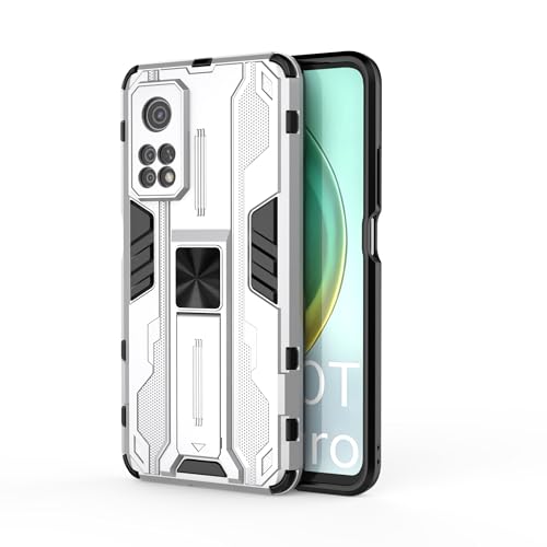 Handyhüllen-Pakete Magnetisch, kompatibel mit der Xiaomi Mi 10T-Hülle mit integriertem, unsichtbarem Ständer, stoßfester, schmaler, nahtloser Stand-Telefonhülle, rutschfester und sturzsicherer Schutzh von GERHGJUK