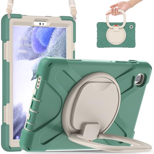 Tablet PC Hüllen Abdeckung Hülle kompatibel mit Samsung Galaxy Tab A7 Lite 8,7 Zoll 2021 T220/T225N/T225C/T227U, stoßfeste, robuste Abdeckung mit 360°-Drehständer, robuste Tablet-Hülle mit Hand-/Schul von GERHGJUK