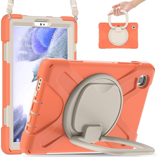 Tablet PC Hüllen Abdeckung Hülle kompatibel mit Samsung Galaxy Tab A7 Lite 8,7 Zoll 2021 T220/T225N/T225C/T227U, stoßfeste, robuste Abdeckung mit 360°-Drehständer, robuste Tablet-Hülle mit Hand-/Schul von GERHGJUK
