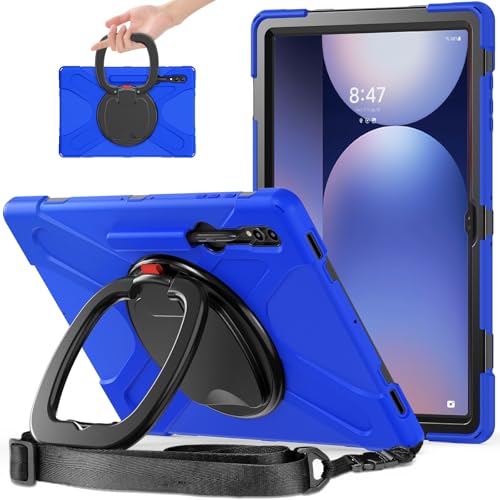Tablet PC Hüllen Abdeckung Hülle kompatibel mit Samsung Galaxy Tab S8 Ultra 14,6 Zoll 2022 X900/X906, stoßfeste, robuste Abdeckung mit 360° drehbarem Ständer, robuste Tablet-Hülle mit Hand-/Schultergu von GERHGJUK