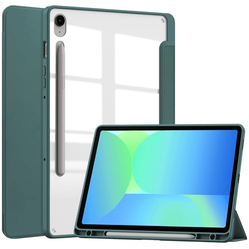 Tablet PC Hüllen Abdeckung Hybrid-Slim-Case kompatibel mit Samsung Galaxy Tab S10 FE 10,9 Zoll (Modell SM-X520/X526B/X528U) mit S-Pen-Halter, stoßfester Abdeckung mit klarer transparenter Rückschale, von GERHGJUK