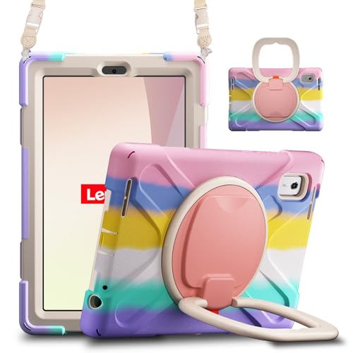 Tablet PC Hüllen Abdeckung Kompatibel mit Lenovo Tab M9 Hülle TB-310FU 9 Zoll 2023, stoßfeste, robuste Abdeckung mit 360° drehbarem Ständer, Hand-/Schultergurt, robuste Tablet-Hülle Compatible with Ta von GERHGJUK
