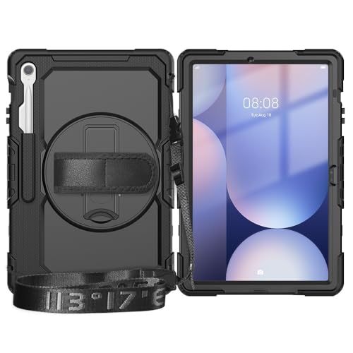 Tablet PC Hüllen Abdeckung Kompatibel mit Samsung Galaxy Tab S10 FE+/S10 FE Plus 13,1 Zoll SM-X620/X626B, Hülle mit Displayschutzfolie, Ständer, stoßfest, robuste Hülle, 360° drehbar, Handschlaufe und Tablet PC Hüllen Abdeckung Kompatibel mit Samsung Galaxy Tab S10 FE+/S10 FE Plus 13,1 Zoll SM-X620/X626B, Hülle mit Displayschutzfolie, Ständer, stoßfest, robuste Hülle, 360° drehbar, Handschlaufe und von GERHGJUK