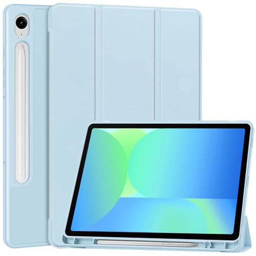 Tablet PC Hüllen Abdeckung Schlanke Hülle, kompatibel mit der Tablet-Hülle Samsung Galaxy TAB S10FE/S9FE, schlanke TPU-Abdeckung, automatische Wake/Sleep-Smart-Shell mit Stifthalter, stoßfeste Abdecku von GERHGJUK