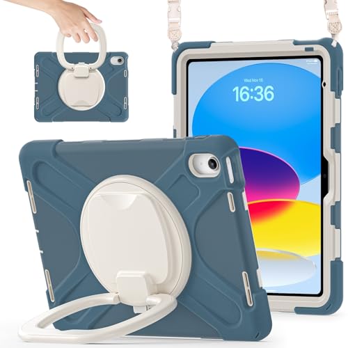Tablet PC Hüllen Abdeckung Stoßfeste Hülle, kompatibel mit iPad Mini 7 (A17 Pro)/ Mini 7./6. Generation 8,3 Zoll Hülle (2024/2021), stabile Abdeckung mit drehbarem Ständer, robuste Tablet-Hülle mit Ha von GERHGJUK