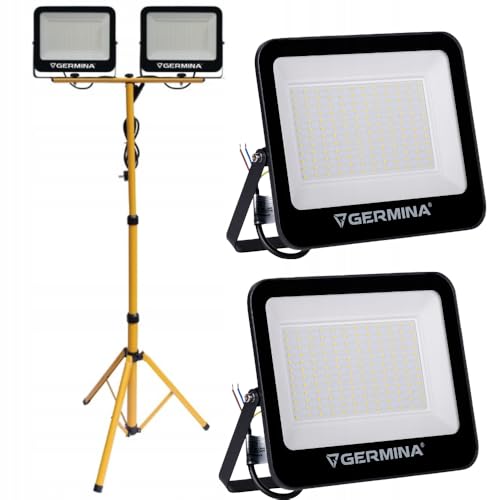 GERMINA DER ELECTRIKER proyector led 2x 100W trípode lámpara de pie foco portátil IP65 garaje taller GERMINA DER ELECTRIKER proyector led 2x 100W trípode lámpara de pie foco portátil IP65 garaje taller von GERMINA DER ELECTRIKER