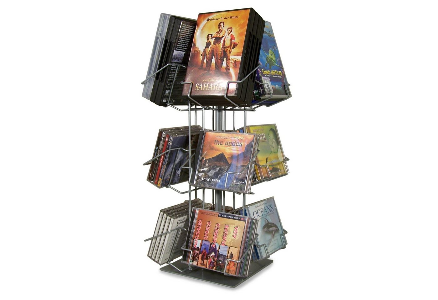 GERSO Thekenständer mit 12 Fächer für CDs und DVDs Lautsprecherständer von GERSO
