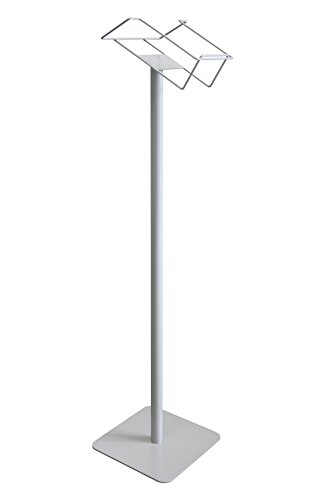 Prospektständer 1 x DIN A4 grau aus Metall Höhe 110cm pulverbeschichtet RAL9006 von GERSO