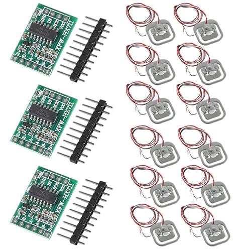 12 Stück Halbbrücken Wägezelle 50kg Halbbrücken-Dehnungsmessstreifen Gewichtungssensorse + 3 Stück HX711 Modul für Arduino Mikrocontroller DIY von GERUI