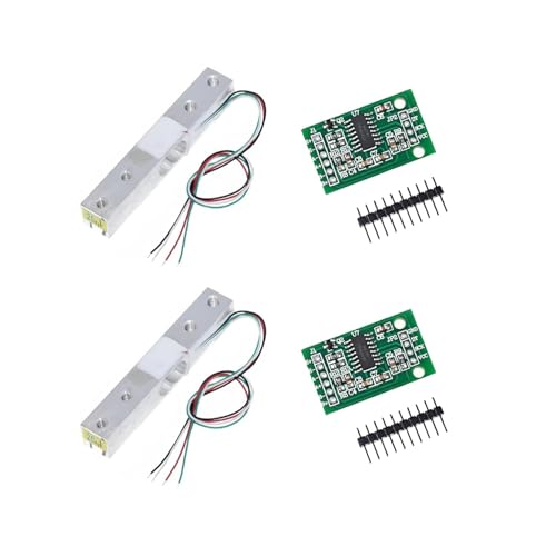 2 Stück 5/10/20kg Wägezelle Gewichtssensoren Digitaler Waage Wägezelle + 2 Stück HX711 Wägezelle Gewicht Sensor Modul für Arduino Mikrocontroller DIY (1KG) von GERUI