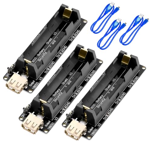 3 Stück 18650 Battery Expansion Shield V3 Micro-USB-Anschluss,unterstützt Micro 5 V/2 A 3 V/1 A Ausgang V3 Batterieschutz mit Kabel, Kompatibel für Arduino, Raspberry Pi, Wemos. 3 Stück 18650 Battery Expansion Shield V3 Micro-USB-Anschluss,unterstützt Micro 5 V/2 A 3 V/1 A Ausgang V3 Batterieschutz mit Kabel, Kompatibel für Arduino, Raspberry Pi, Wemos. von GERUI