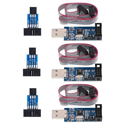 3 Stück Downloader Programmierer 51 AVR ATMEGA8 Downloader 10 Pin USB Programmer zu 6Pin Adapter Platine für AVR Serie Mikrocontroller. von GERUI