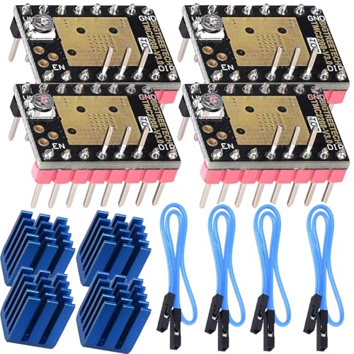 4pcs TMC2208 V.3.0 Stepper Dämpfer mit Kühlkörper-Treiber, Ersatz-Dämpfer für A4988 DRV8825 für 3D-Drucker,3D-Druckerteil Ultra Silent Modul. von GERUI