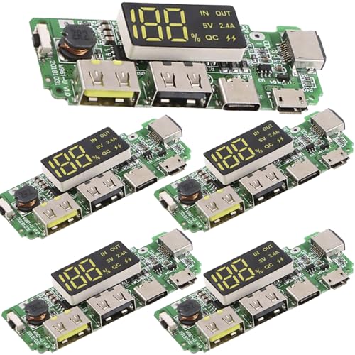5 x 18650-Board Dual USB 5V 2,4A 18650 Ladekarte Mobile Power Bank-Modul， Lithium-Batterieladekarte Digitales LCD-Display-Schutzmodul ，Überladung-Kurzschlussschutz USB-Board (5) von GERUI