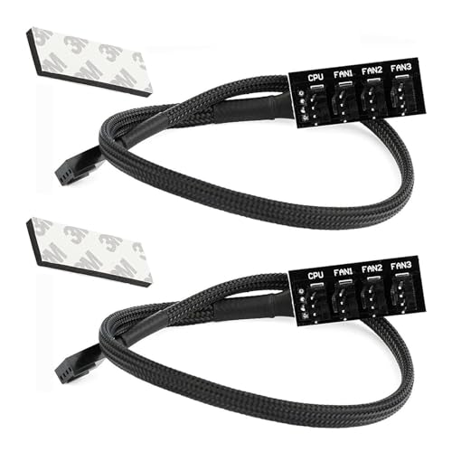 GERUI 2 Stk 4-Pin Lüfter Verteilerkabel, PWM-Lüfter-Hub, 5-Port Lüfternabe, PWM CPU Splitter Adapter Kabel für 12 V Desktop Computer-Kühler-Gehäuselüfter GERUI 2 Stk 4-Pin Lüfter Verteilerkabel, PWM-Lüfter-Hub, 5-Port Lüfternabe, PWM CPU Splitter Adapter Kabel für 12 V Desktop Computer-Kühler-Gehäuselüfter von GERUI
