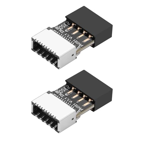 GERUI 2 Stück Interner Adapter USB 2.0 9-polig auf Typ-E, Adapter für Mainboard-Erweiterung, 3.1 Typ-E Buchse auf USB 2.0 9-polige Buchse GERUI 2 Stück Interner Adapter USB 2.0 9-polig auf Typ-E, Adapter für Mainboard-Erweiterung, 3.1 Typ-E Buchse auf USB 2.0 9-polige Buchse von GERUI