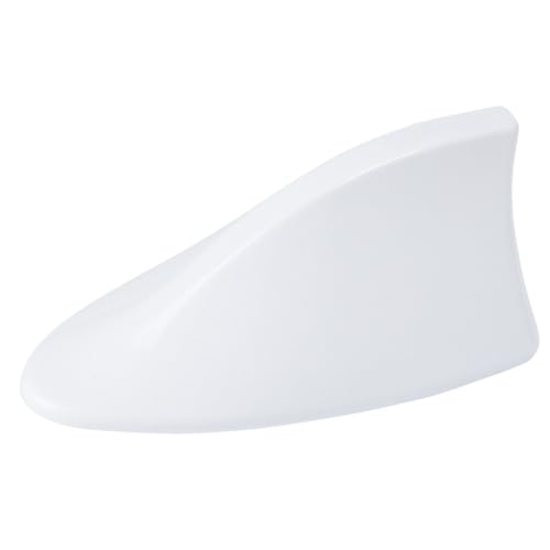 GERUI Haifischantenne Universal Auto –Haiflosse Autoantenne Universal Shark Autoantenne Verstärker AM FM Radio mit Wasserdichter Gummi (weiß) von GERUI
