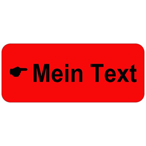 WARN-ETIKETTEN in Signalfarbe signal-rot | super schnelle Adress-Etiketten mit Ihrem Wunschtext, 160 Stück, ca. 56 x 23 mm von GESCHENKE-MIT-NAMENde