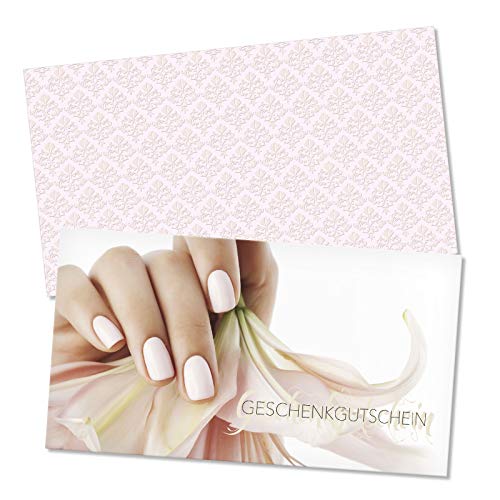 GESCHENKGUTSCHEINcom 10 Stk. Geschenkgutscheine mit Umschlag. Blanko-Gutscheine zum selber Ausfüllen für Nagelstudio Nageldesign Kosmetikinstitut. KS1278 von GESCHENKGUTSCHEINcom by POS-HAUER