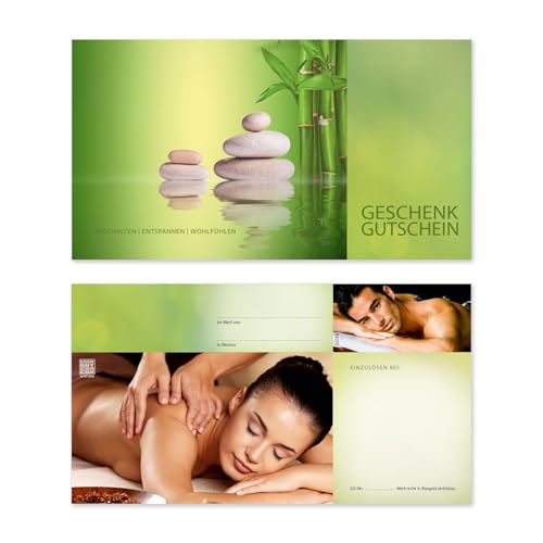 GESCHENKGUTSCHEINcom 100 Stk. Geschenkgutscheine Blanko-Vordrucke für Firmen. Gutscheine für Massage Wellness Spa Kosmetikinstitut. MA1232 von GESCHENKGUTSCHEINcom by POS-HAUER