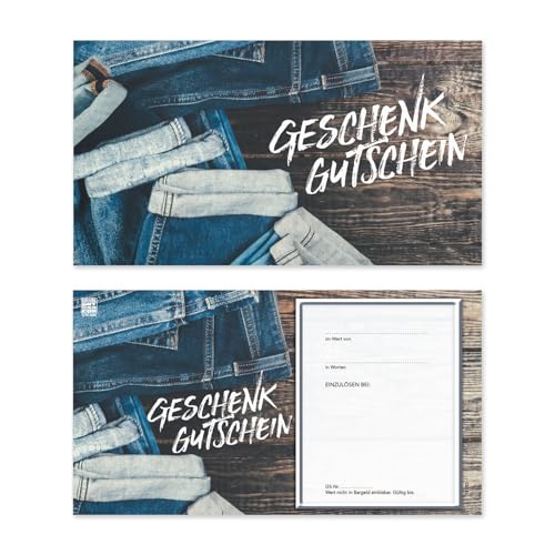 GESCHENKGUTSCHEINcom 100 Stk. Geschenkgutscheine Blanko-Vordrucke für Firmen. Gutscheine für Mode Fashion Modegeschäft. FA1263 von GESCHENKGUTSCHEINcom by POS-HAUER