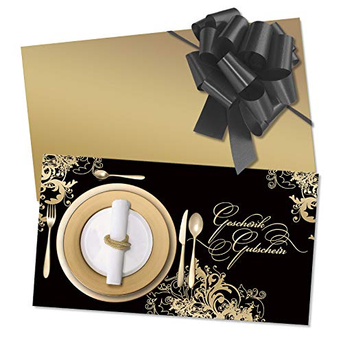 GESCHENKGUTSCHEINcom by POS-HAUER. Gutschein-Set. 25x Gutschein + Kuvert + Schleife. Für Gasthaus Gasthöfe Hotels Gastgewerbe Firmen, blanko zum selber Ausfüllen. von GESCHENKGUTSCHEINcom by POS-HAUER