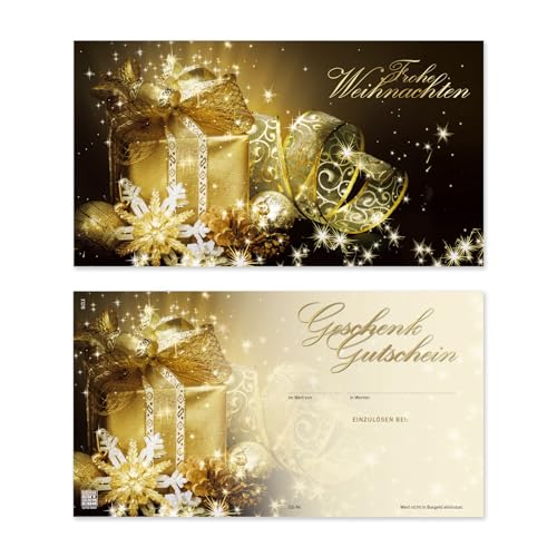 GESCHENKGUTSCHEINcom 50 Stk. Gutscheine für Unternehmen. Geschekgutscheine für Weihnachten. Weihnachtsmotiv. X1216 von GESCHENKGUTSCHEINcom by POS-HAUER