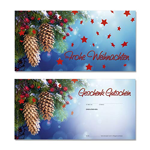 GESCHENKGUTSCHEINcom Gutscheine für DIN-Lang Kuverts (50 Stk.) für Weihnachten. Weihnachtsmotiv. X9274 von GESCHENKGUTSCHEINcom by POS-HAUER