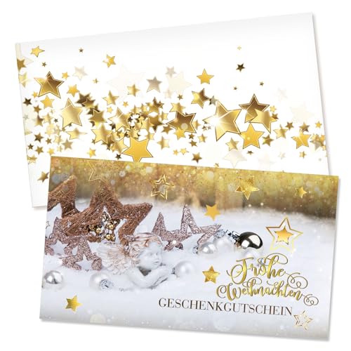 GESCHENKGUTSCHEINcom Gutscheinkarten mit Umschlag (jeweils 10 Stk.). Gutscheine für Weihnachten x-mas Christfest. Gutschein blanko.. X12028 von GESCHENKGUTSCHEINcom by POS-HAUER