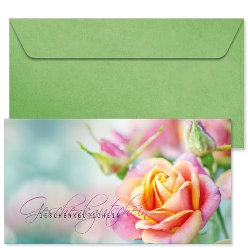 GESCHENKGUTSCHEINcom. 100 Formulare zum Erstellen eigener Geschenkgutscheine + Kuvert, für Gewerbe b2b Unternehmen Firmen. BL12391-100 von GESCHENKGUTSCHEINcom by POS-HAUER