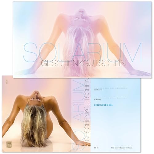 GESCHENKGUTSCHEINcom. 100 Formulare zum Erstellen eigener Gutscheine für Sonnenstudio Sonnenbank Spray-Tanning. SN1250-100-V1 von GESCHENKGUTSCHEINcom by POS-HAUER