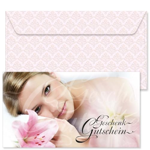 GESCHENKGUTSCHEINcom. 25 Formulare zum Erstellen eigener Geschenkgutscheine + Brief-Umschlag, für Kosmetikstudio Wellness Kosmetik. KS17071-25-V1 von GESCHENKGUTSCHEINcom by POS-HAUER